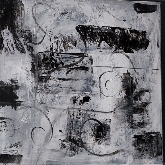 Black and White abstract 14x14 - Picture 2 of 4